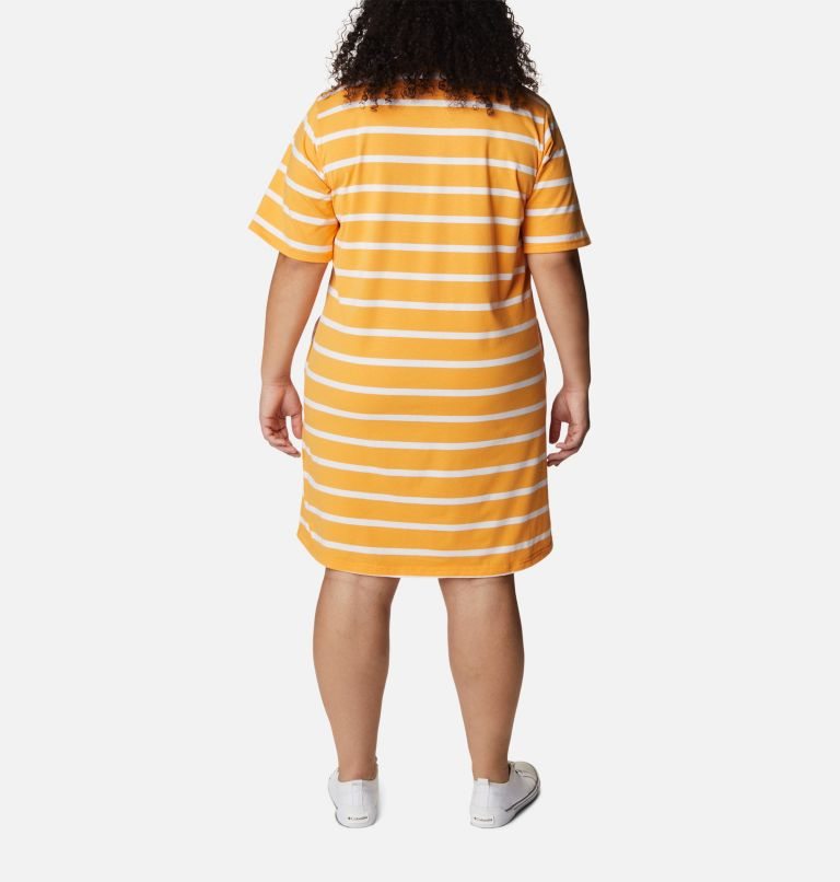 Women's Columbia Sun Trek T-Shirt Dress Stripe | Plus Size CA-W4561